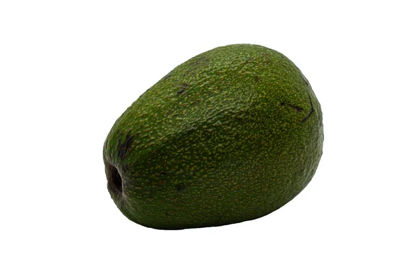Зелений стиглий соковитий фрукт авокадо на білому фоні крупним планом — стокове фото
