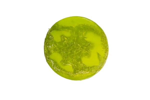 흰색 배경 이 느슨 한 녹색 글리세린 비누 — 스톡 사진