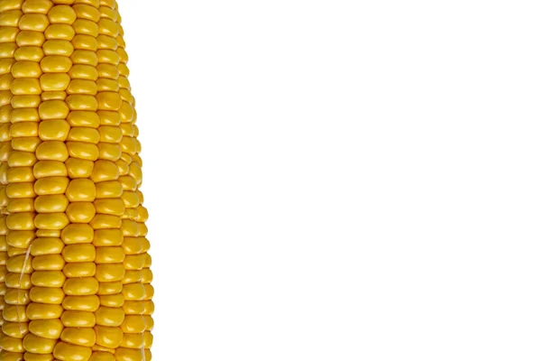 Cob corn texture on white background close up — Stock Photo, Image