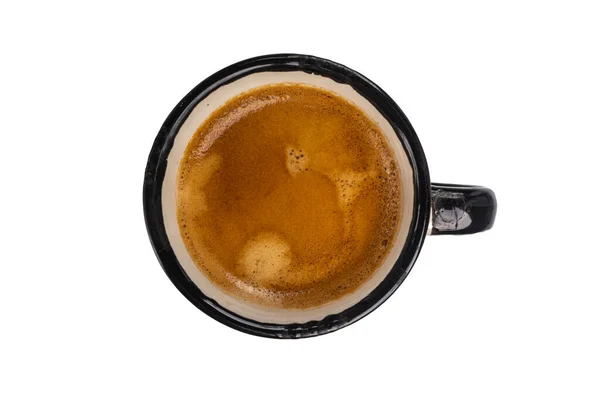 Чашка кофе с пеной на белом фоне — стоковое фото
