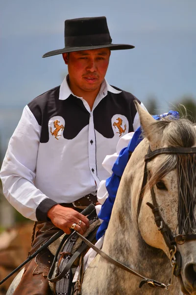 Rancho Fenix Latacunga Cotopaxi Ecuador Agosto 2016 Jinete Doma Con — Foto de Stock