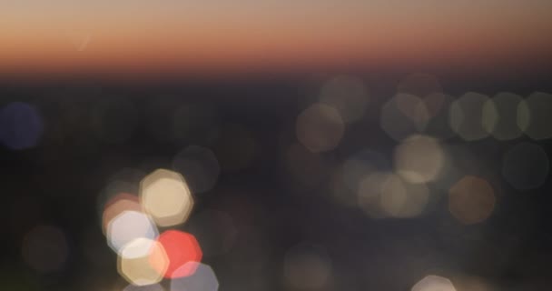 Tráfico Desenfocado Atardecer Imágenes Borrosas Del Concepto Bokeh Del Paisaje — Vídeos de Stock