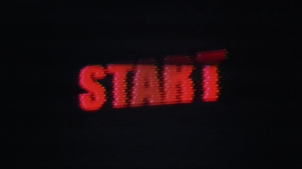 Blinka Start Meddelande Vintage Katodstrålerör Monitor Närbild Vhs Retro Gaming — Stockvideo