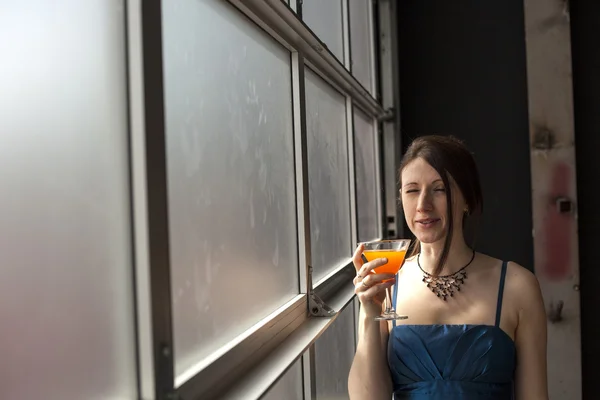 Beautiful Young Woman with Facial Expression after Sour Drink — Stock Photo, Image