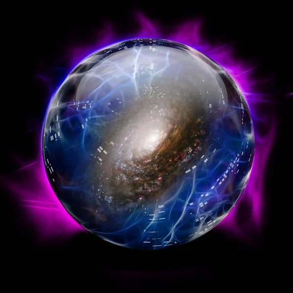Crystal Ball Shows Galaxy — Stock Photo, Image
