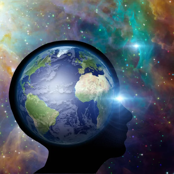 Earth Mind Silhouette — Stock Photo, Image