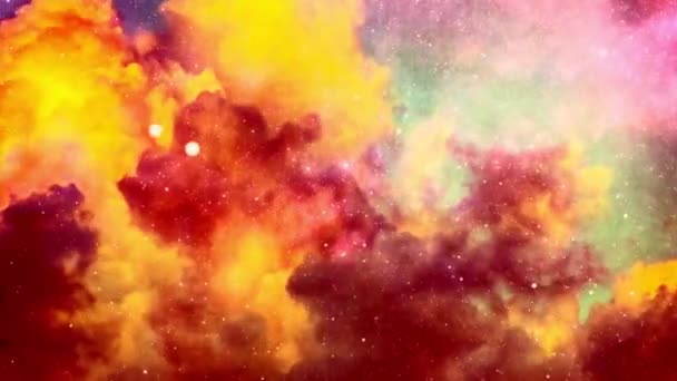 Nuvens coloridas e estrelas brilhantes — Vídeo de Stock
