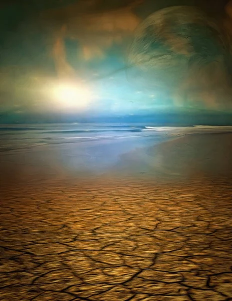 Desert meets the sea — Stock Photo, Image