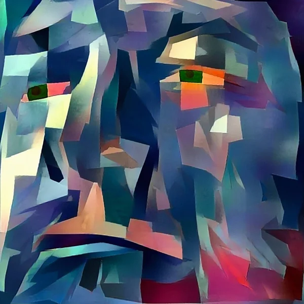 Πρόσωπο ανδρικό σε μπλε χρώματα — Φωτογραφία Αρχείου