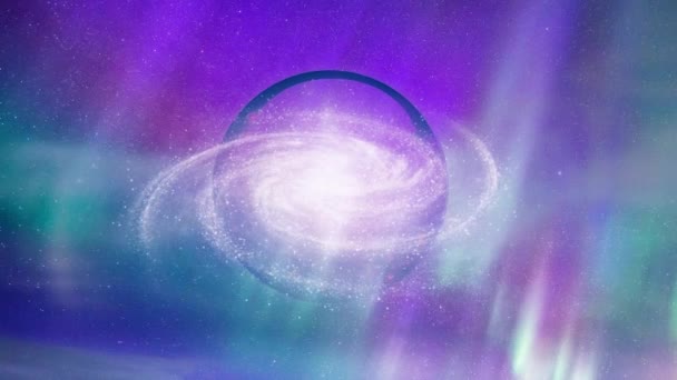 Γαλαξίας μέσα κρυστάλλινη σφαίρα — Αρχείο Βίντεο