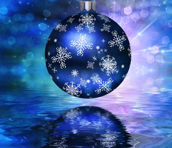 Christmass ornament. Water reflections — Stock Photo, Image
