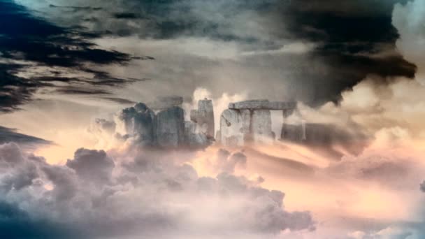 Stonehenge w chmurach. Animacja — Wideo stockowe