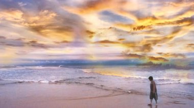 Okyanus Kıyısındaki Genç Çocuk