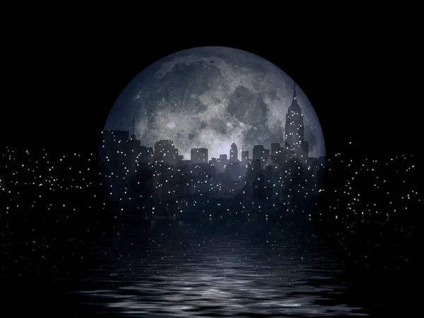 Manhattan Full moon — Stock Photo, Image