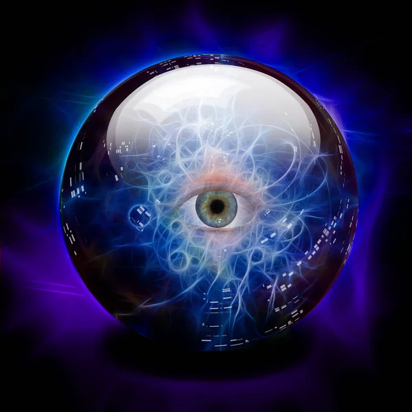 Crystal Ball with all seeing eye — Stock Photo, Image