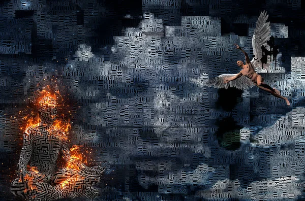 Lotus pozunda yanan adam.