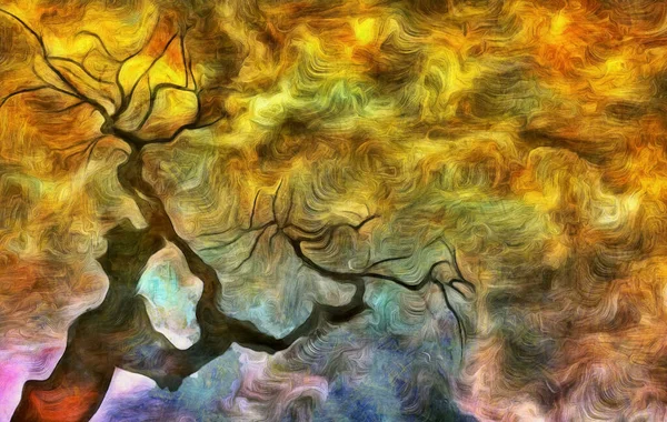 Árbol seco pintura abstracta — Foto de Stock