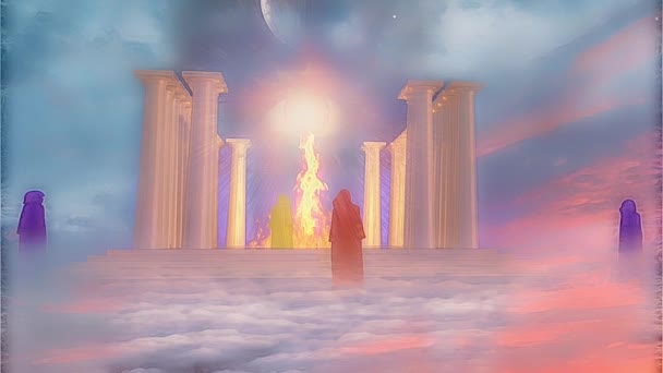 Храм огня в духовной композиции — стоковое видео