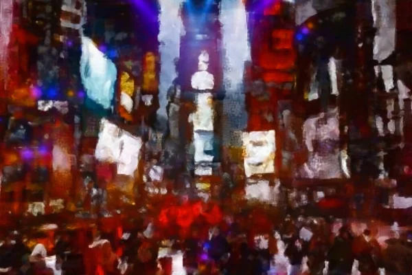 Pintura abstrata Times Square — Fotografia de Stock