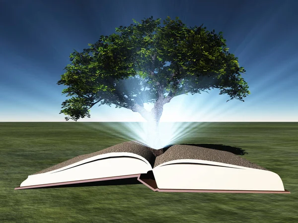 Книга с деревом — стоковое фото