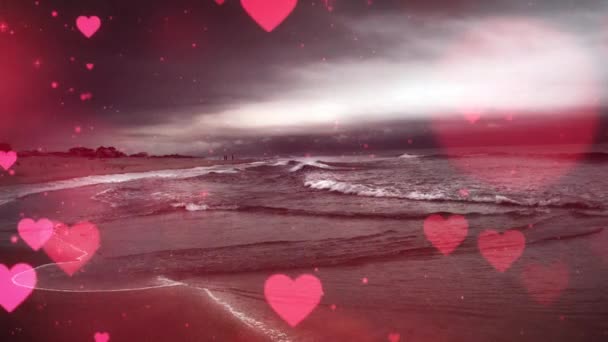 La riva dell'oceano. Scena romantica — Video Stock
