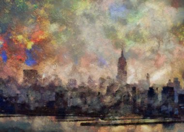 New York peyzajı. Manhattan görünümü