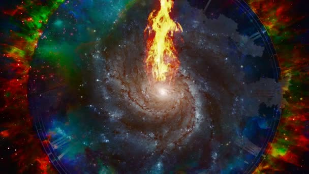 Ewiges Feuer im lebendigen Universum — Stockvideo