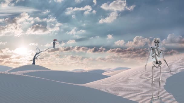 Surrealista desierto blanco — Vídeos de Stock
