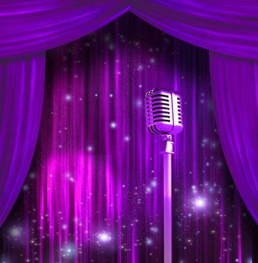 Renkli Perdeli Klasik Mikrofon