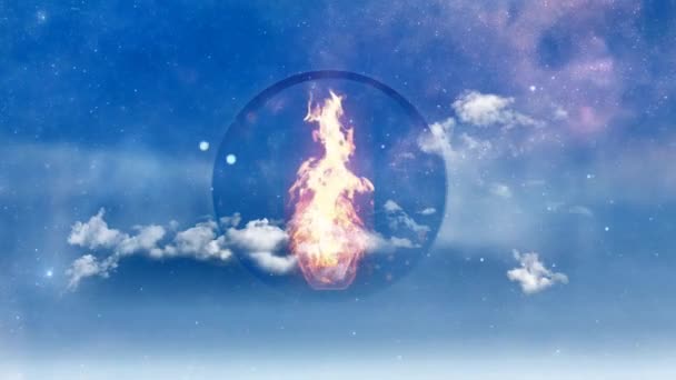 Crystal Ball med eld inuti — Stockvideo