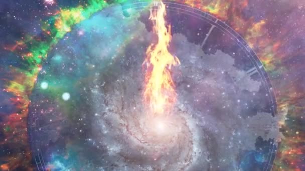 Fogo eterno no Universo vívido — Vídeo de Stock