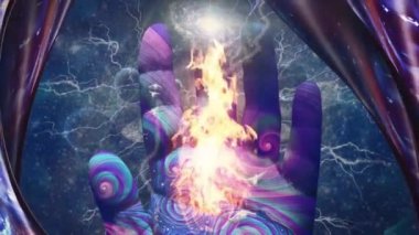 Tanrı 'nın elinde sonsuz ateş.