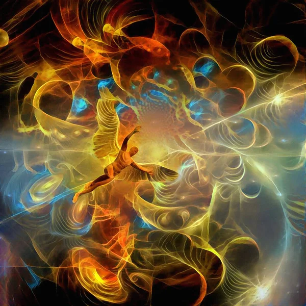 Abstract painting. Angels in surreal space — Stock Photo, Image