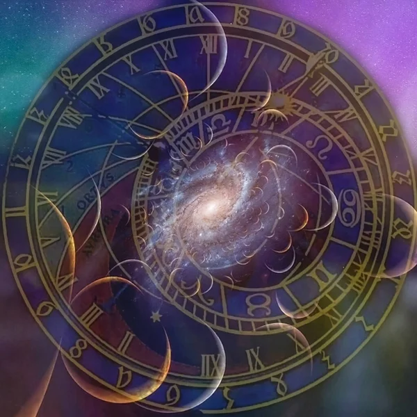 Zegar astronomiczny. Renderowanie 3D — Zdjęcie stockowe