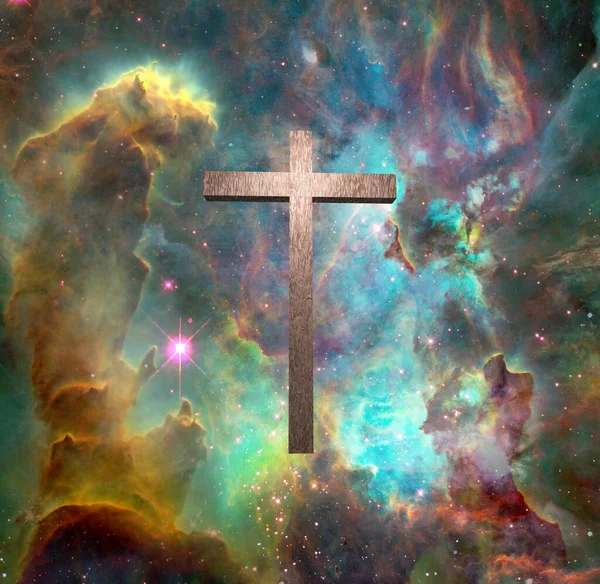 Cross in Vivid Space — Stock Photo, Image