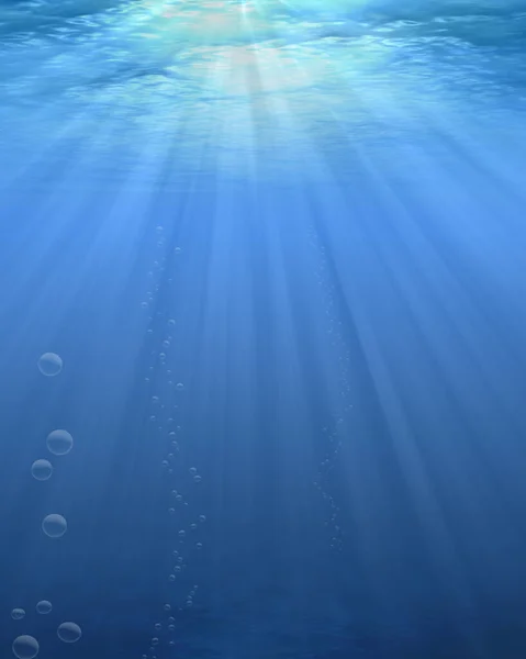 Underwater view. Rays of light — Stock Photo, Image