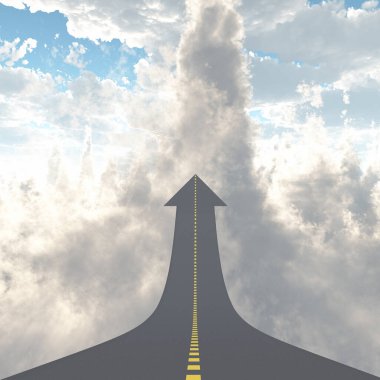 Bulutlarda yol. 3B görüntüleme