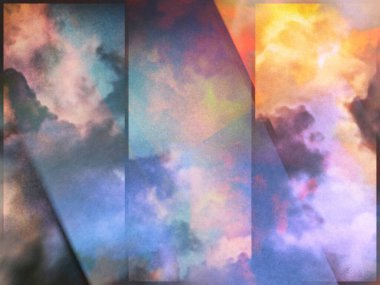 Soyut arkaplan. Renkli bulutlar. 3B görüntüleme