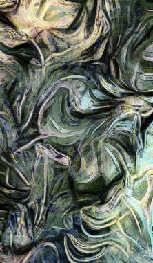 Renk hareketlerinin akışkan çizgileri. Soyut arkaplan. 3B görüntüleme