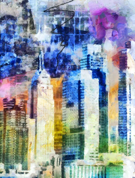 Nueva York Pintura Abstracta Colorida —  Fotos de Stock