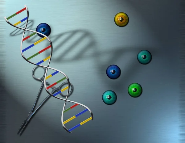 Genetische Geneeskunde Dna Streng Kleurrijke Oogballen — Stockfoto