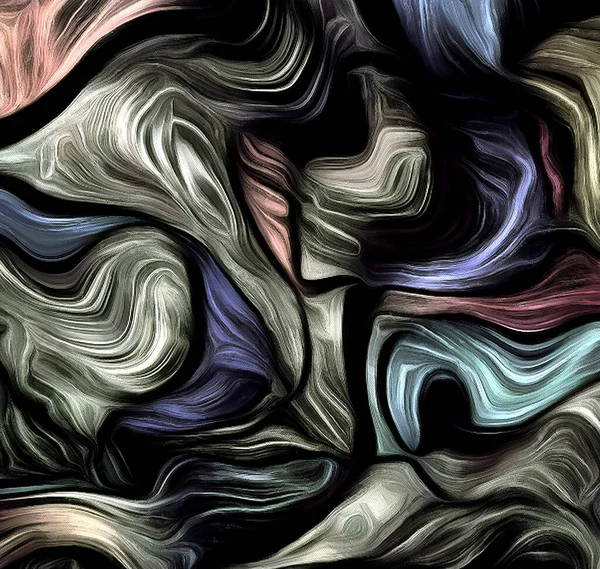 Líneas Fluidas Movimiento Del Color Colores Oscuros Abstractos Renderizado — Foto de Stock