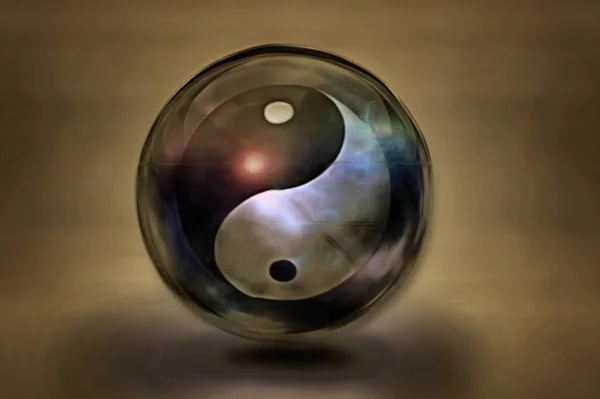 Yin Yang Jel Renderelés — Stock Fotó