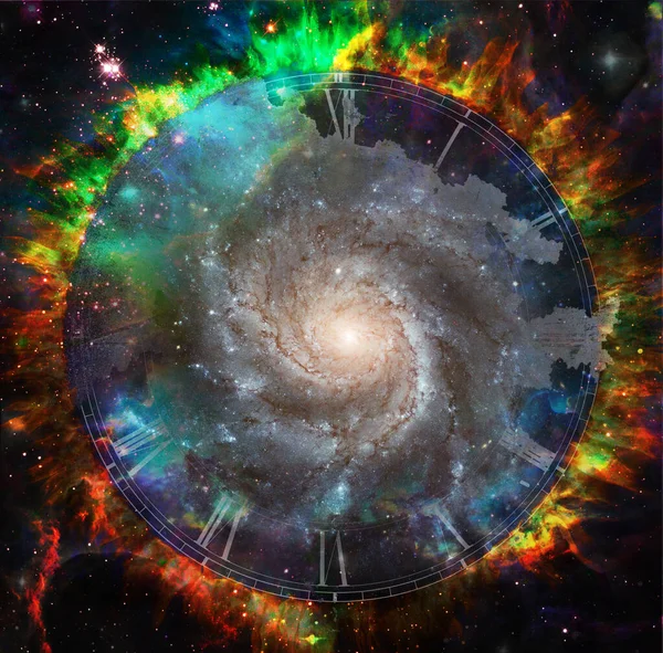 Artă Suprarealistă Galaxie Interiorul Cercului Foc Redare — Fotografie, imagine de stoc