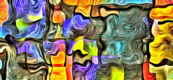 Dimensional Layered Abstract Swirling Colors — Stock Photo, Image