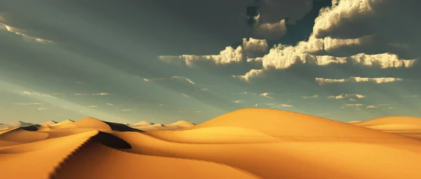 Deserto Céu Dramáticos Renderização — Fotografia de Stock