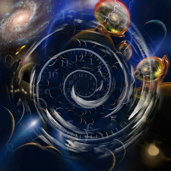 Multiversum Riesenhänden Zeitspirale — Stockfoto