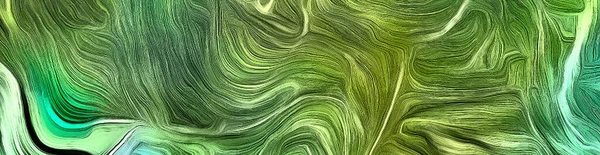 Vätskelinjer Grön Färg Rörelse Rendering — Stockfoto