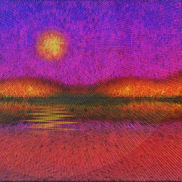 Tramonto Astratto Alba Pittura Digitale — Foto Stock