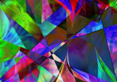 Renkli çakışan uçaklar. 3B görüntüleme